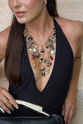 Collar Vintage de Colgante de Forma Irregular en Varias Capas