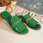 Sandalias Planas de Playa con Detalles de Cadena