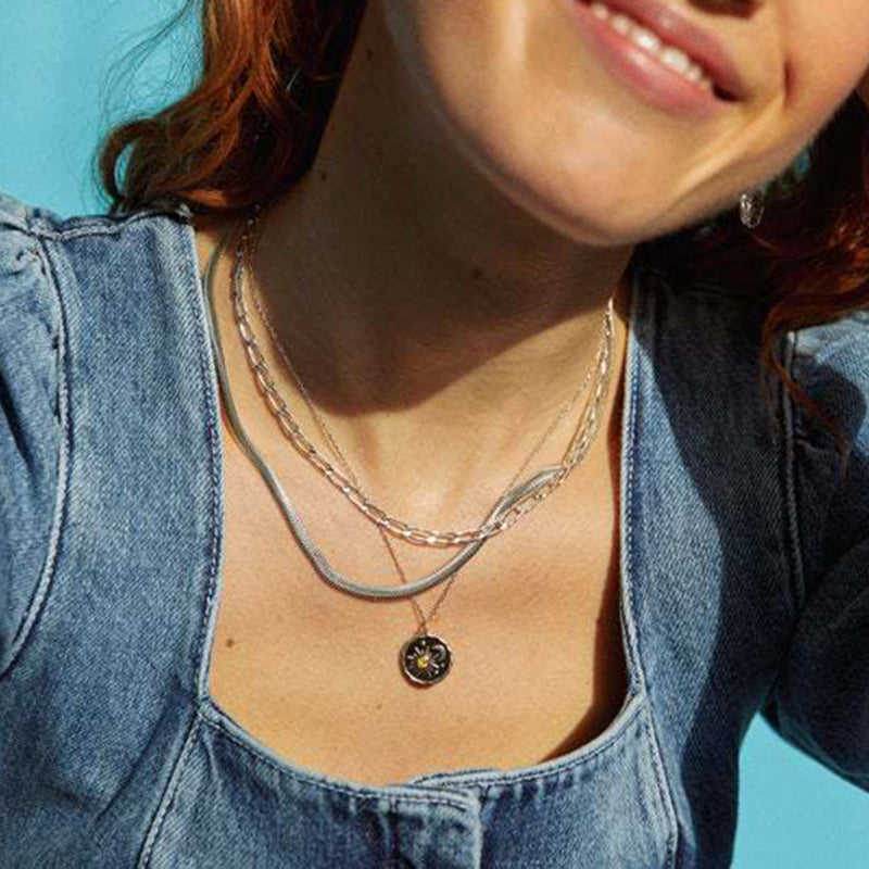 Collar Vintage de Sol y Luna con Circonita