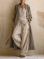 Rebecka | Conjunto Bohemio de 3 Piezas con Cárdigan Largo - OSMARA Fashion