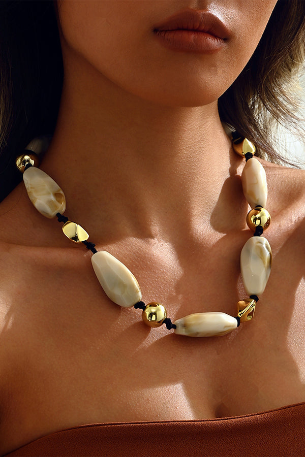 Collar de Cuentas de Resina Estilo Bohemio Vintage