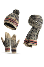 Conjunto de Gorro, Bufanda y Guantes de Punto para Invierno