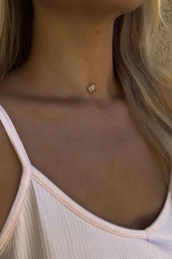 Collar Gargantilla de Cristal Transparente en Forma de Gota