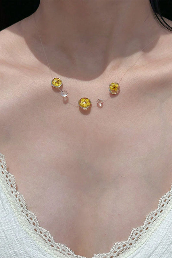 Collar Gargantilla de Cristal Transparente en Forma de Gota