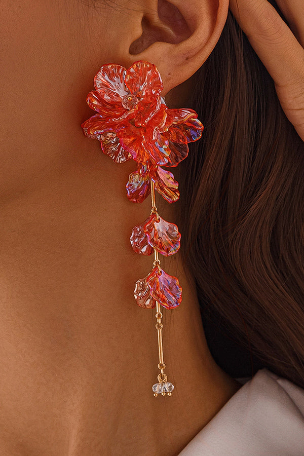 Pendientes de Sirena con Borlas Florales Nacaradas