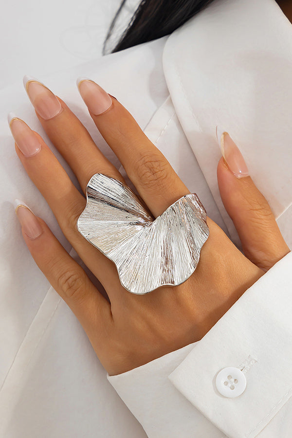 Anillo de Aleación con Forma de Hoja de Ginkgo
