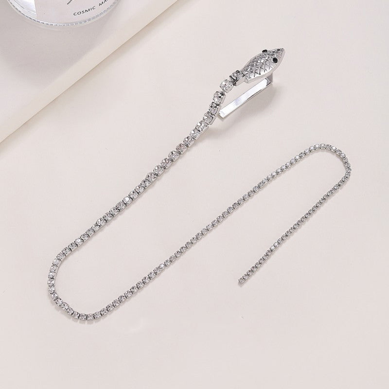 Complemento de Pelo con Cadena de Serpiente y Brillantes