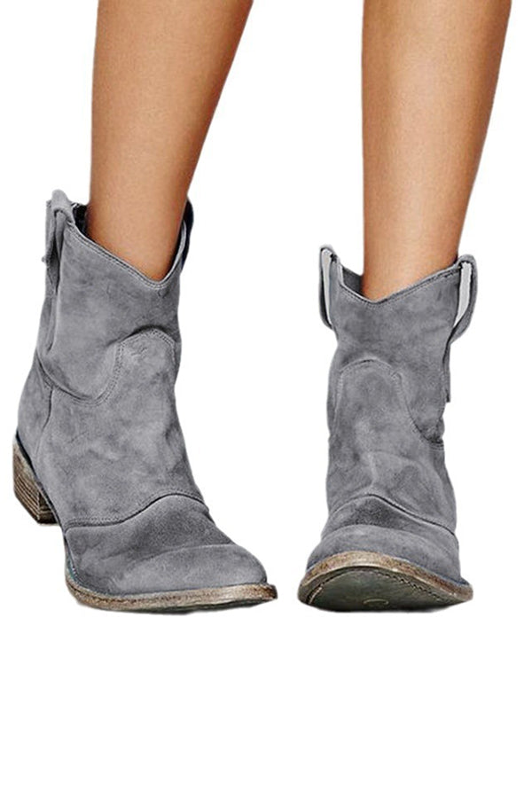 Botines de Ante Sintético con Tacón Bajo