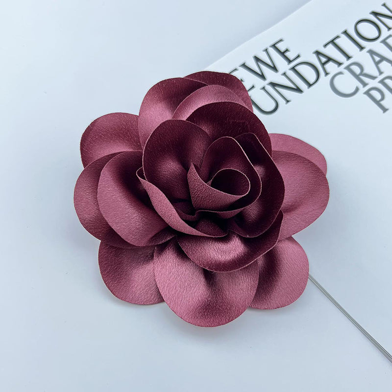 Broche de Flor de Tela Satinada Combinable