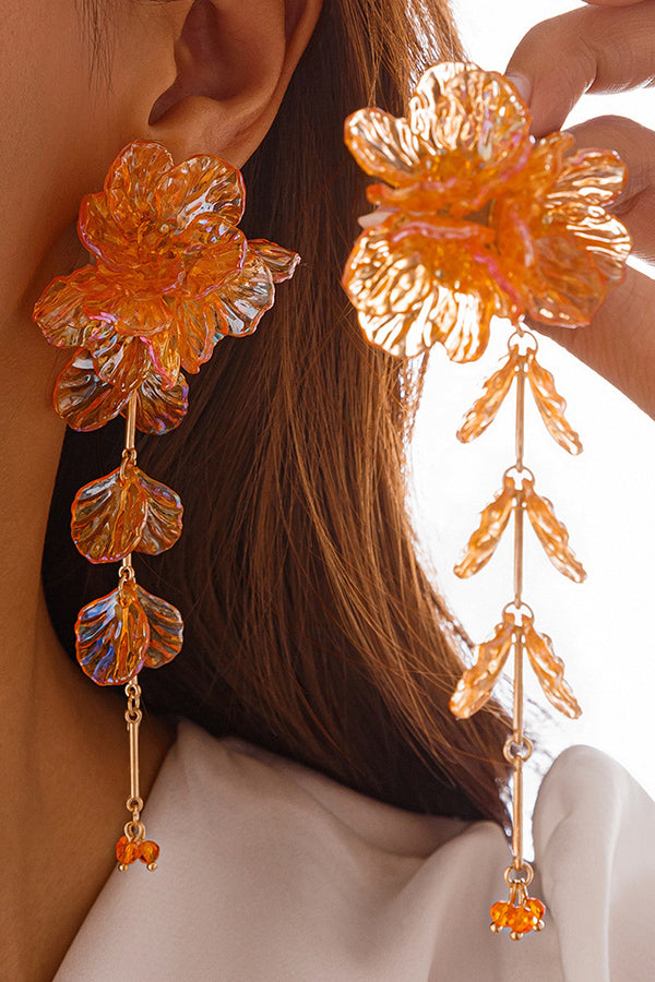 Pendientes de Sirena con Borlas Florales Nacaradas