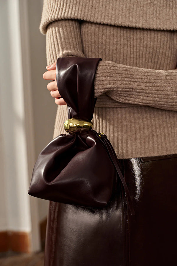Bolso Cubo Sencillo Plisado Retro