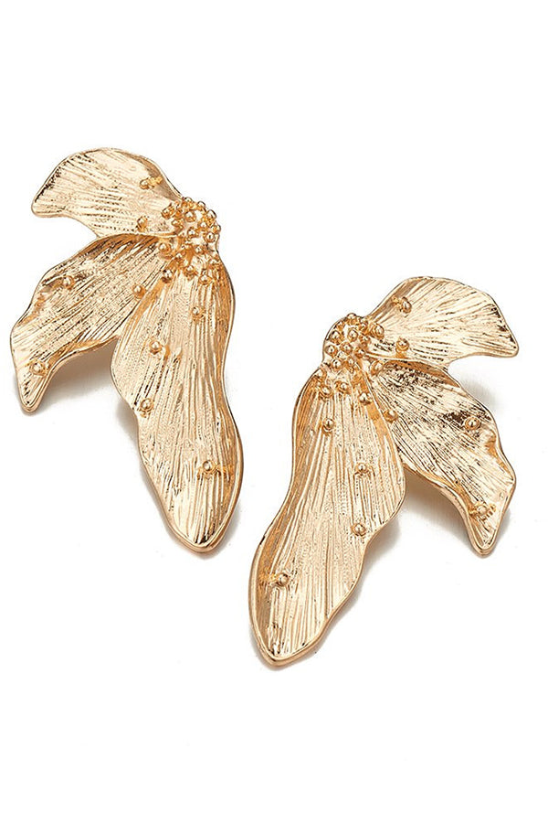 Pendientes de Botón con Forma de Hoja Estilo Vintage