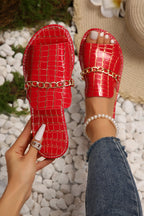 Sandalias Planas de Playa con Detalles de Cadena