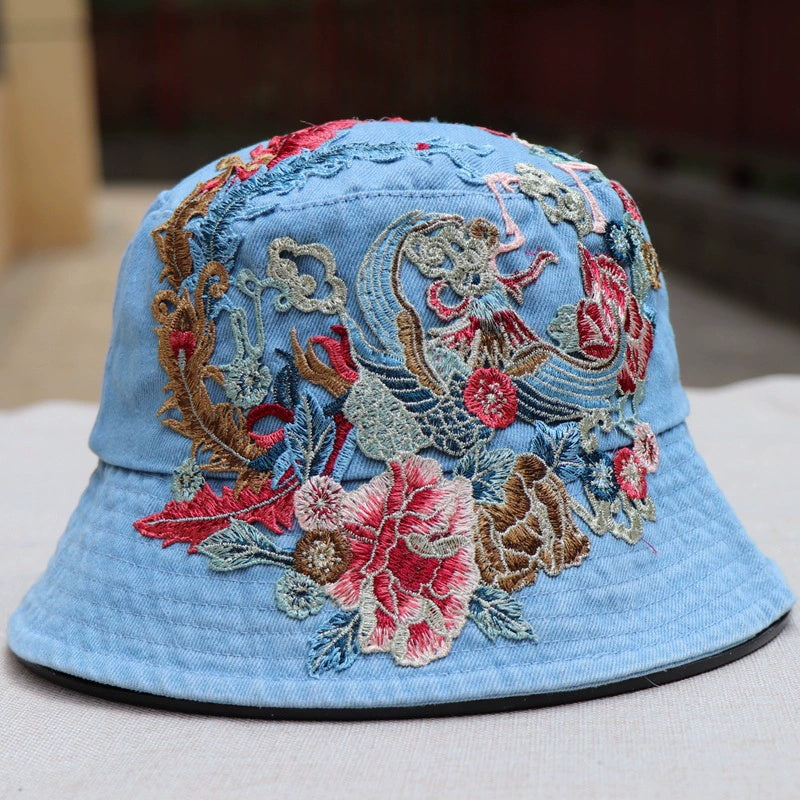 Gorro Cubo Vaquero Bordado de Estilo Étnico