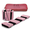 FITWAY | 1 par 2 lb | Pesas ajustables de silicona para tobillos y muñecas | Pesas para mujeres - Pesas para hombres | Pesas de 2 lb | Adecuadas para yoga, danza y pilates | Silicona resistente al agua (rosado)