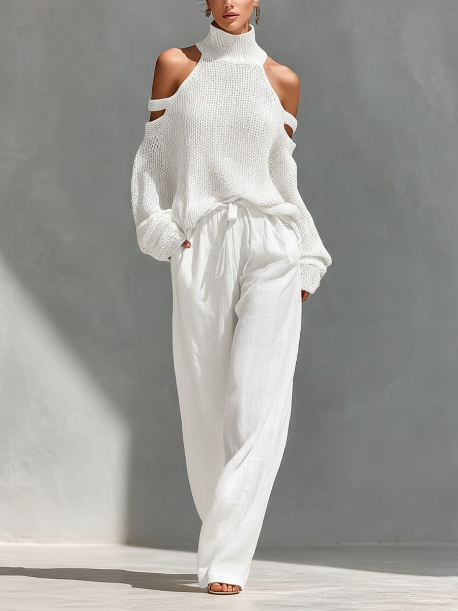 Camilla | Ensemble Confortable en Maille et Lin qui Met en Valeur la Silhouette