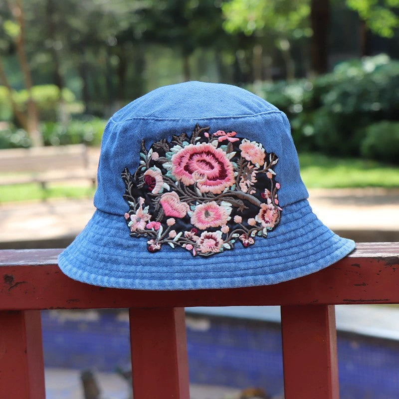Gorro Cubo Vaquero Bordado de Estilo Étnico