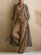 Rebecka | Conjunto Bohemio de 3 Piezas con Cárdigan Largo - OSMARA Fashion - vista 2