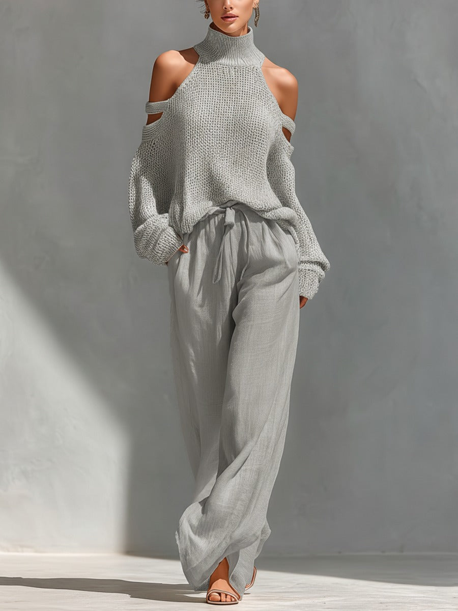 Camilla | Ensemble Confortable en Maille et Lin qui Met en Valeur la Silhouette