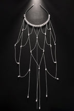 Diadema de Malla con Perlas y Borlas