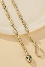 Collar Vintage de Metal con Diamantes Uróboro