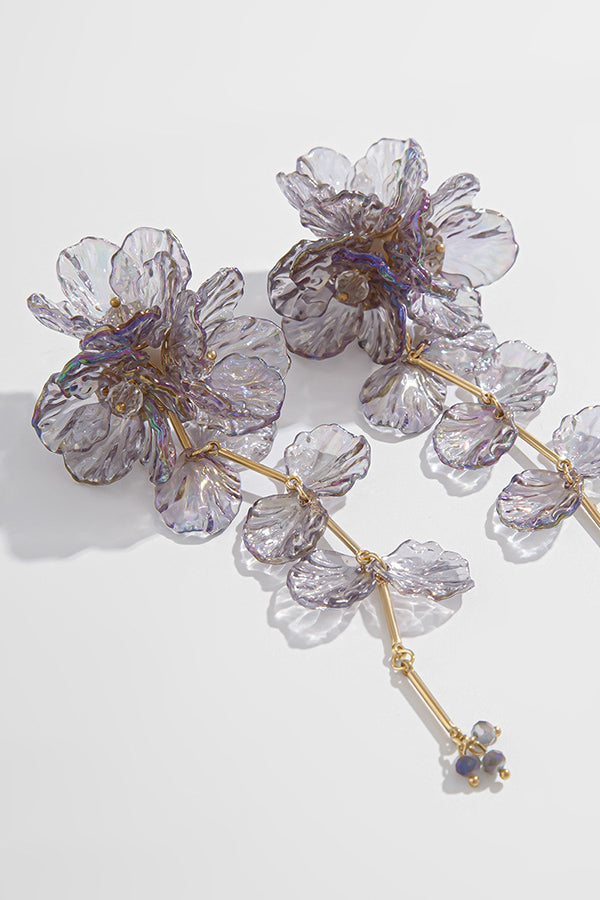 Pendientes de Sirena con Borlas Florales Nacaradas