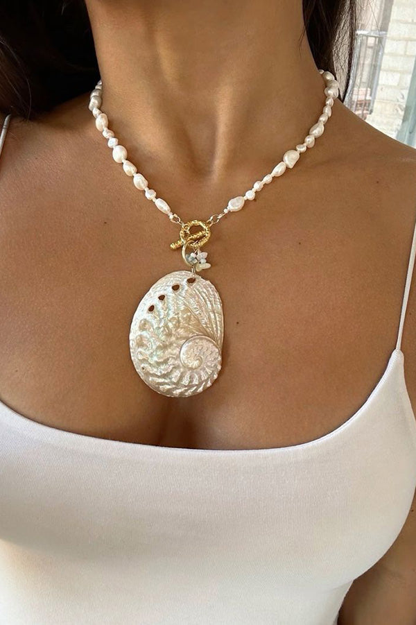 Collar de Concha Natural Estilo Océano