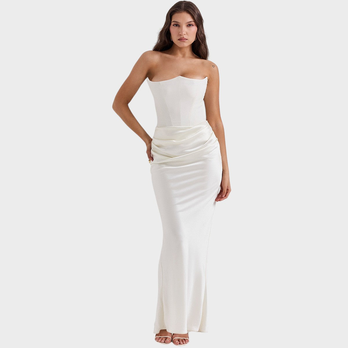 Flora | Satin Dress With Built-in Top