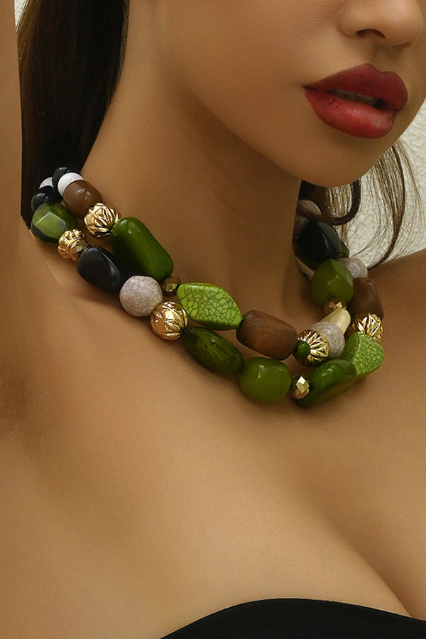Collar de Resina Estilo Bosque Bohemio