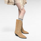 Angy - Bota Campera Mujer de Ante Marrón de Estampado