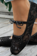 Zapatos Planos Informales con Lentejuelas Bordadas
