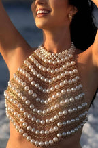 Collar de Cuerpo con Perlas Estilo Playa Festival