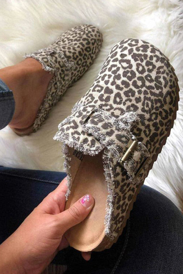 Zapatos Planos Informales Estampados de Borde Vivo