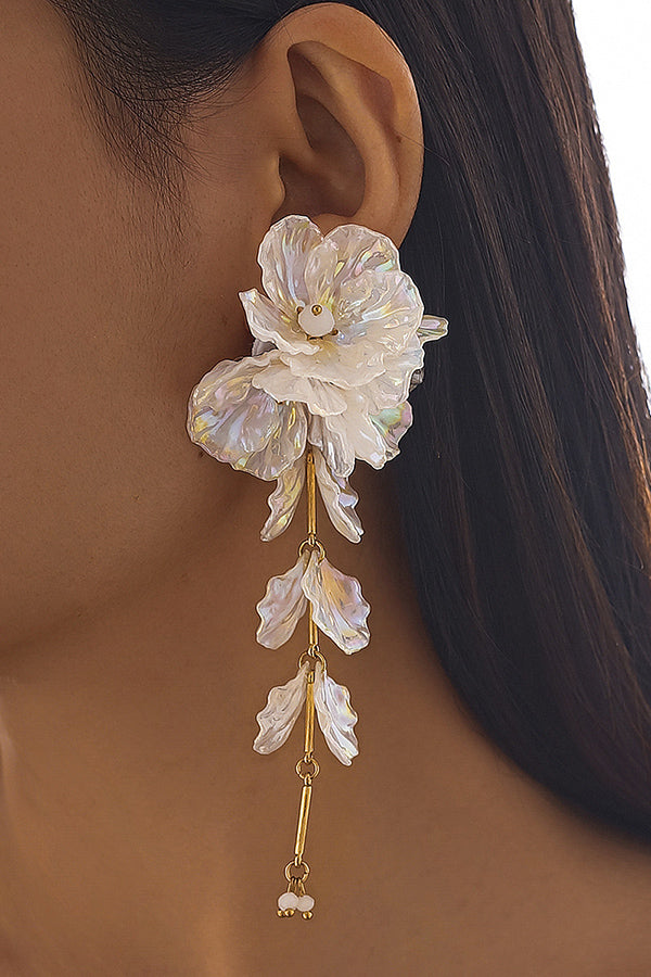 Pendientes de Sirena con Borlas Florales Nacaradas