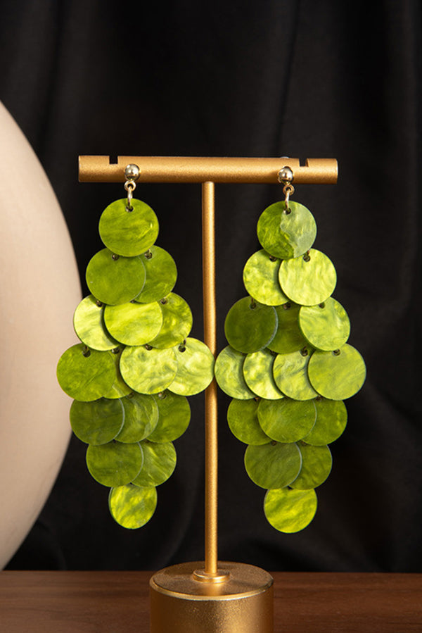 Pendientes de Concha con Borlas Estilo Resort, Multicolor