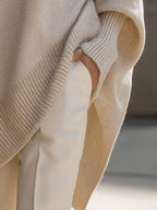 Jennifer | Suéter Oversize de Cuello Ancho Drapeado
