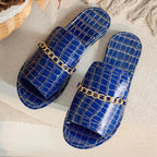 Sandalias Planas de Playa con Detalles de Cadena