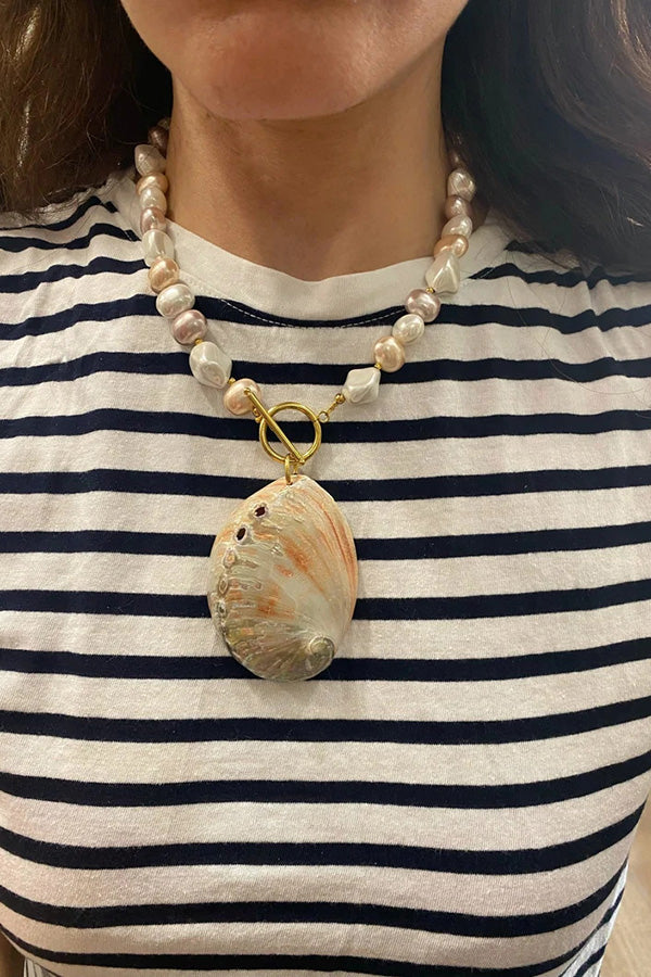 Collar de Concha Natural Estilo Océano