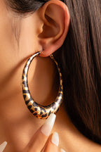 Pendientes de Aro Estampado de Leopardo