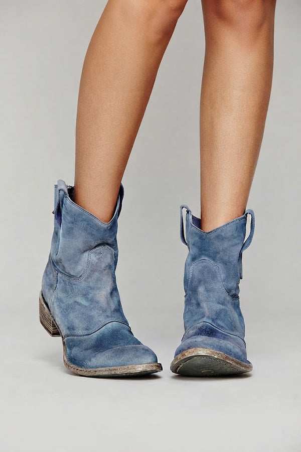 Botines de Ante Sintético con Tacón Bajo