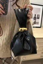 Bolso Cubo Sencillo Plisado Retro