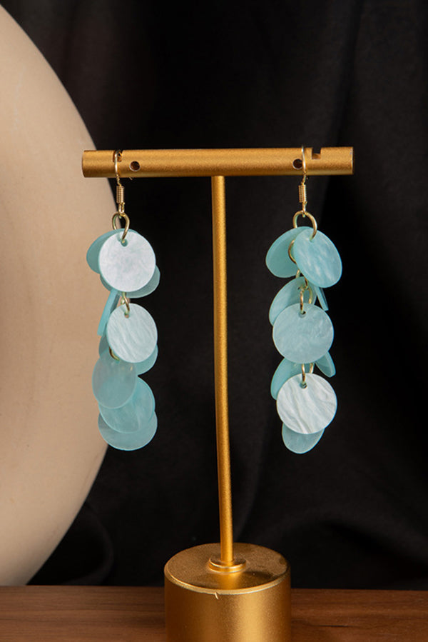 Pendientes de Concha con Borlas Estilo Resort, Multicolor