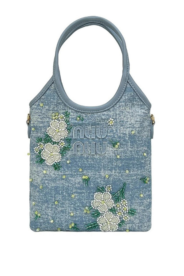 Bolso Tote Vaquero Bordado con Flores