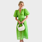 Julia | Robe en dentelle à manches évasées