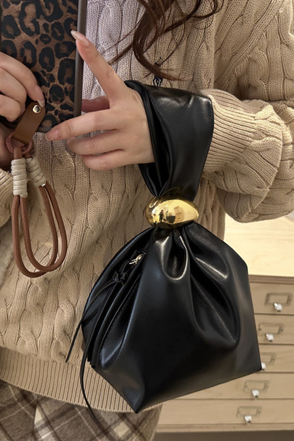 Bolso Cubo Sencillo Plisado Retro