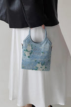 Bolso Tote Vaquero Bordado con Flores