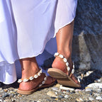 Sandalias de Playa Informales con Flor de Concha