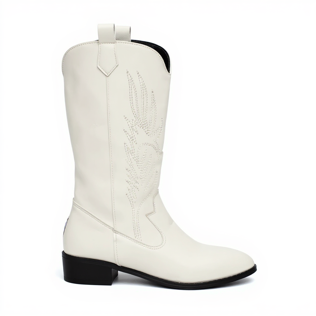 Genoveva - Bota Campera Media Caña Elegante y Brillante de Tacón