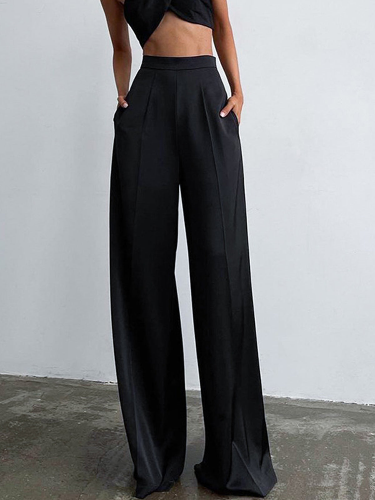 Pantalón de Vestir Ancho Oversize de Satén
