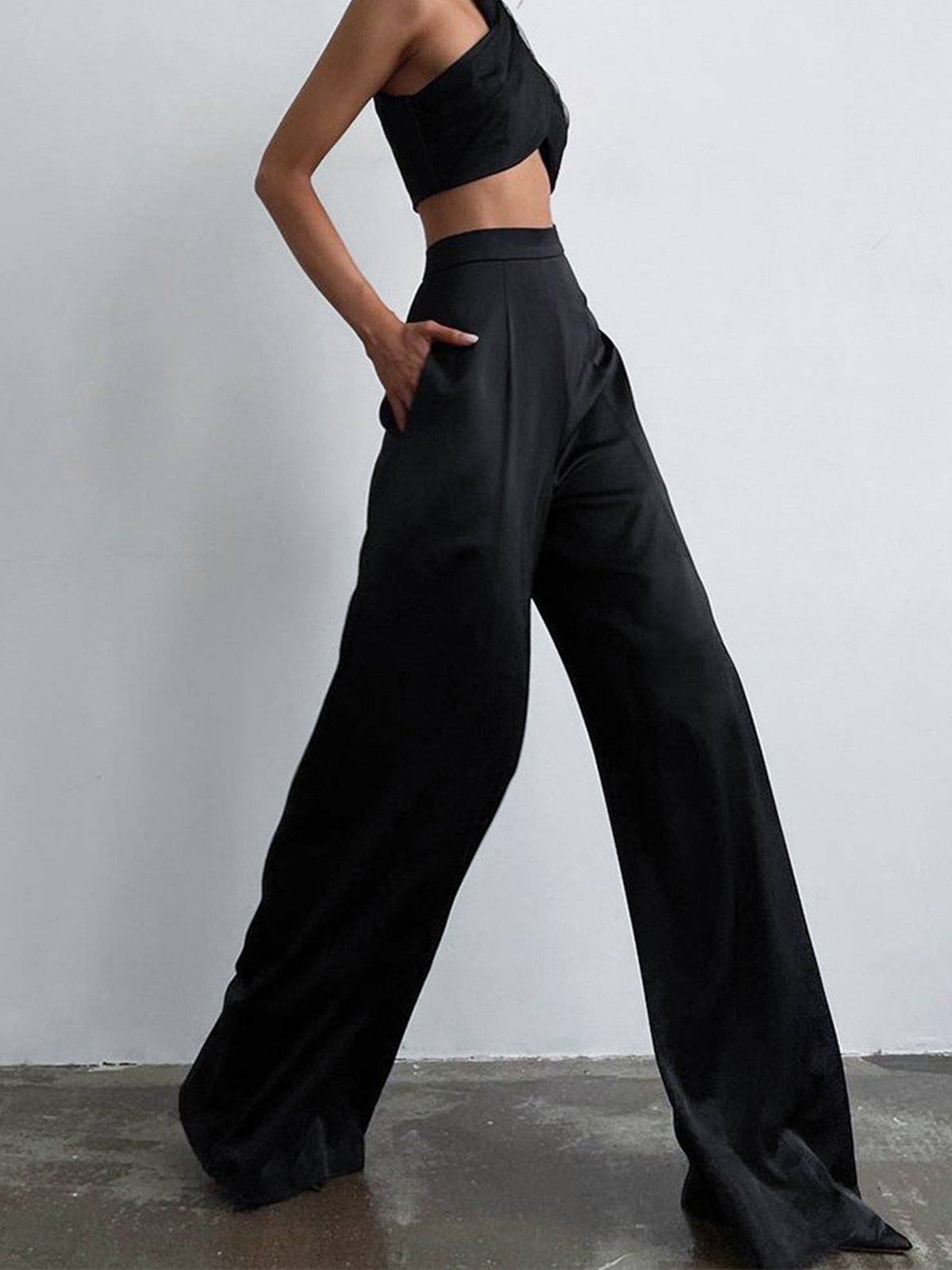 Pantalón de Vestir Ancho Oversize de Satén